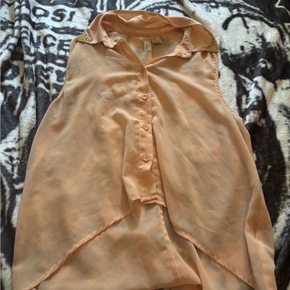 Forever 21 Tan Sleeveless Asymmetrical Blouse - Picture 1 of 2